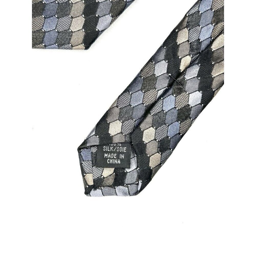 Calvin Klein Mens Classic Geometric Silk Tie Metallic Colors Cool Design MSRP$65 - Picture 7 of 11
